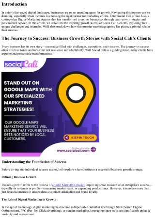 The Journey to Success: Business Growth Stories with Social Cali’s Clients.