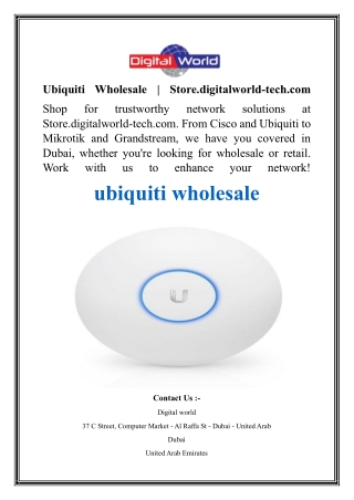 Ubiquiti Wholesale  Store.digitalworld-tech.com
