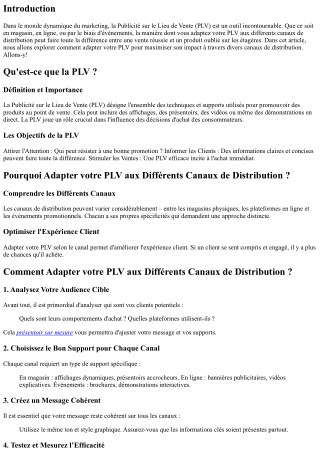 Comment Adapter votre PLV aux Différents Canaux de Distribution