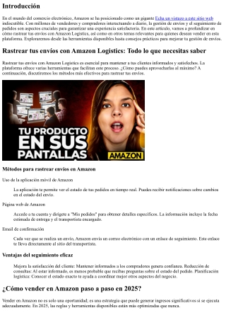 Rastrear tus envíos con Amazon Logistics: Todo lo que necesitas saber