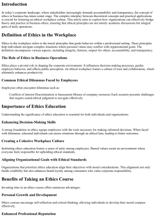 Bridging Theory and Practice in Business Ethics