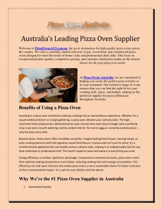 Pizza Ovens Australia