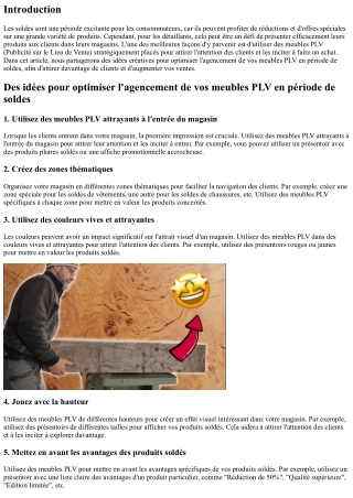 Des idées pour optimiser l'agencement de vos meubles PLV en période de soldes