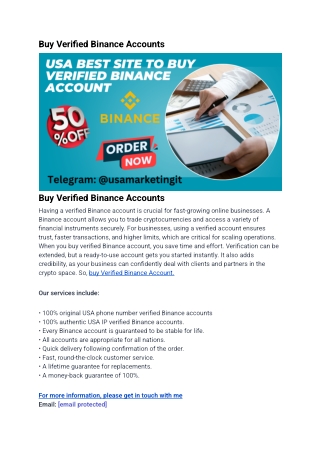 Buy Verified Binance Account