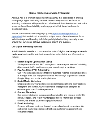 digital marketing services hyderabad
