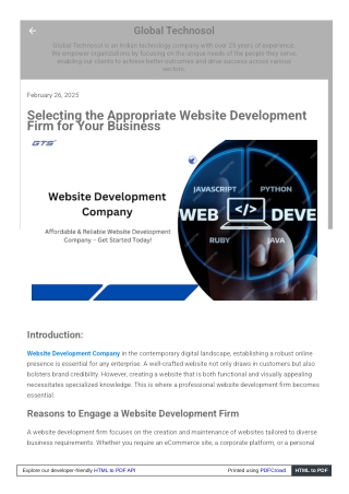Selecting the Appropriate Website Development Firm for Your Business