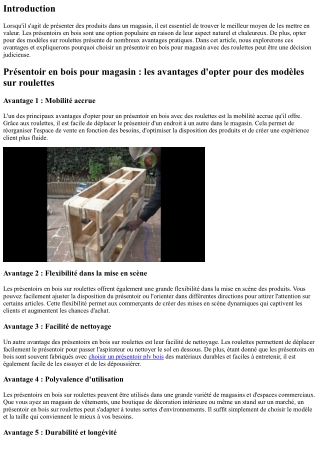 Présentoir en bois pour magasin : les avantages d'opter pour des modèles sur rou
