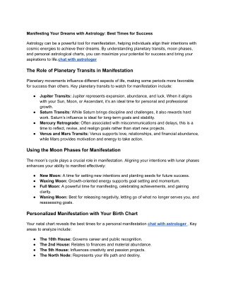 Manifesting Your Dreams with Astrology_ Best Times for Success