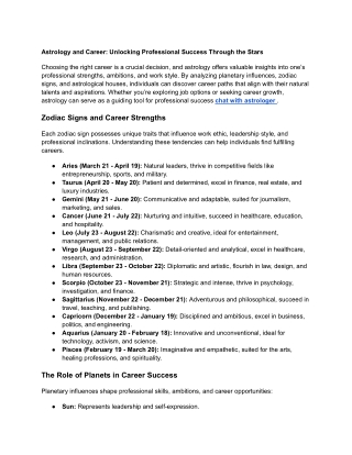 Astrology and Career_ Unlocking Professional Success Through the Stars