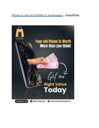 Where to sell old mobiles in Hyderabad – SmartDeal