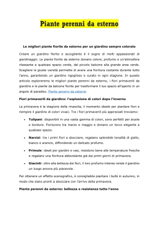 Piante perenni da esterno