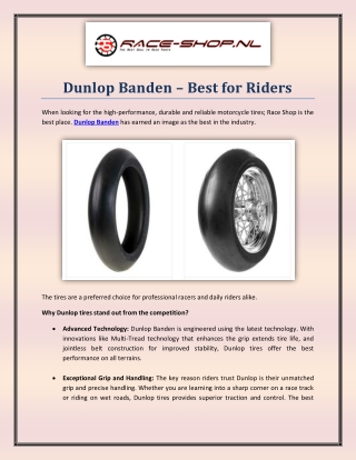 Dunlop Banden – Best for Riders