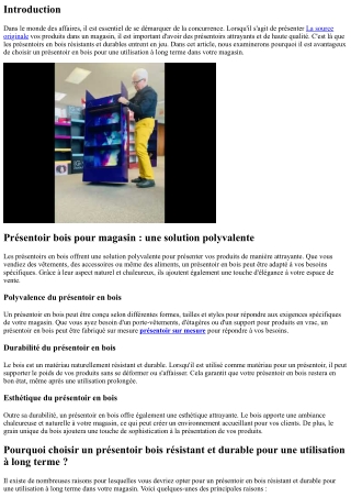Pourquoi choisir un présentoir bois résistant et durable pour une utilisation à