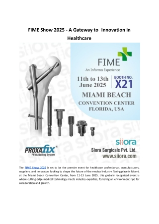 FIME Show 2025 - A Gateway to Innovation in Healthcare
