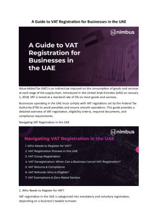A Guide to VAT Registration for Businesses in the UAE - Nimbus Counsultancy