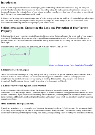 Siding Installation: Enhancing the Look and Protection of Your Vernon Property