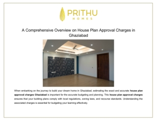 A Comprehensive Overview on House Plan Approval Charges in Ghaziabad