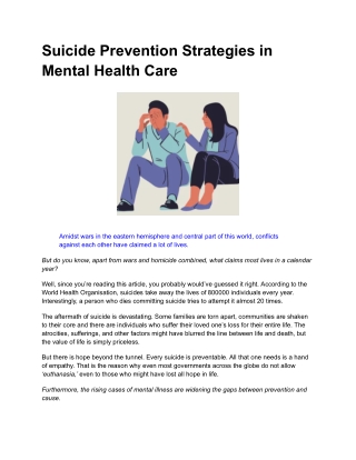 Suicide Prevention Strategies in Mental Health Care
