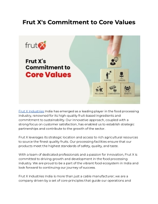Frut X's Commitment to Core Values
