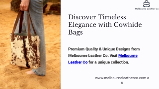 Premium Cowhide Bags – Melbourne Leather Co.