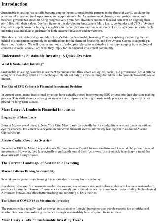 Marc Lasry's Handle Sustainable Investing Trends