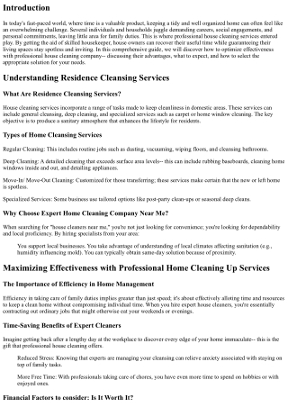 Maximizing Performance with Expert Home Cleansing Providers