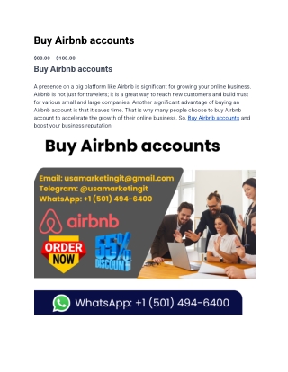Top 5 Best Place to Buy verified Airbnb Accounts USA