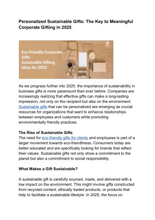 Personalized Sustainable Gifts_ The Key to Meaningful Corporate Gifting in 2025