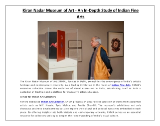 Kiran Nadar Museum of Art - An In-Depth Study of Indian Fine Arts