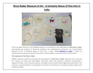 Kiran Nadar Museum of Art - A Scholarly Nexus of Fine Arts in India
