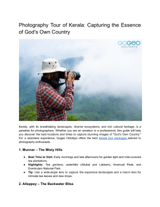Photography Tour of Kerala_ Capturing the Essence of God's Own Country