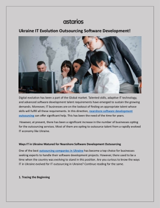 Ukraine IT Evolution Outsourcing Software Development