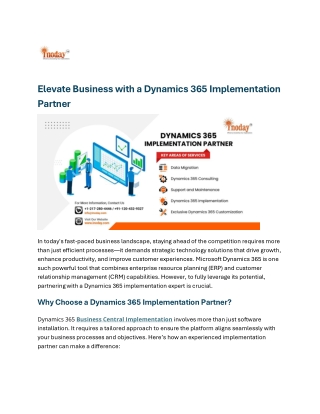 Elevate Business with a Dynamics 365 Implementation Partner