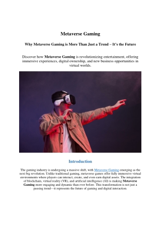 Metaverse gaming