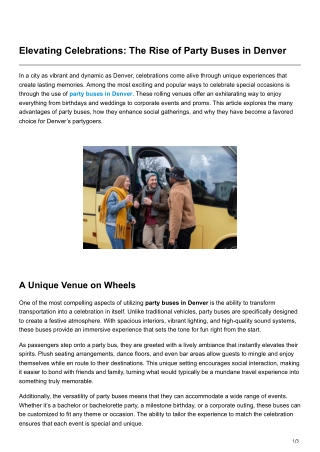 Elevating Celebrations The Rise of Party Buses in Denver