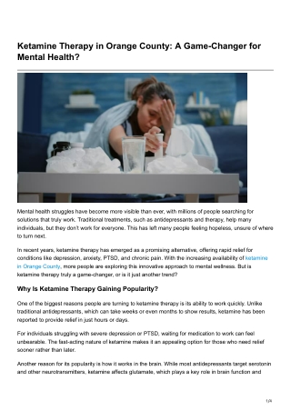 renewketamineinfusion.wordpress.com-Ketamine Therapy in Orange County A Game-Changer for MentalHealth