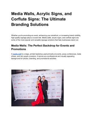 Media Walls, Acrylic Signs, and Corflute Signs_ The Ultimate Branding Solutions