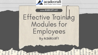 Effective Training Modules for Employees