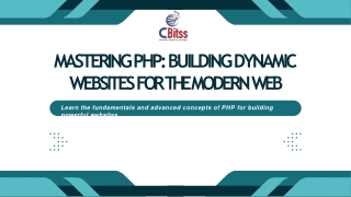 Mastering PHP: Build Dynamic Websites with Expert Training | CBitss
