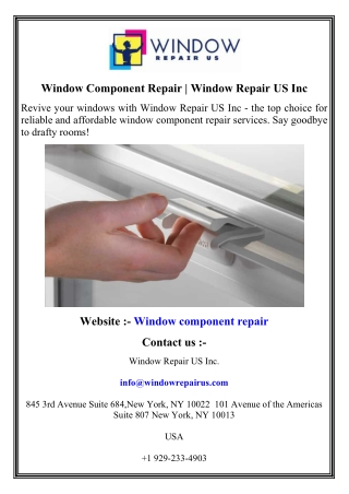 Window Component Repair   Window Repair US Inc