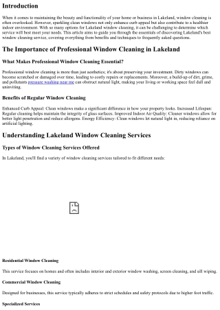 Discover Lakeland's Best Window Cleaning Service