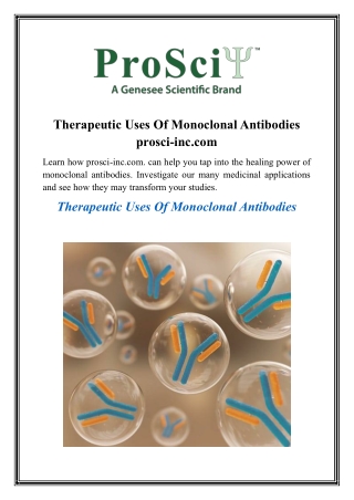Therapeutic Uses Of Monoclonal Antibodies prosci-inc
