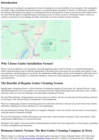 Protecting Your Investment with Regular Gutter Cleaning in Vernon