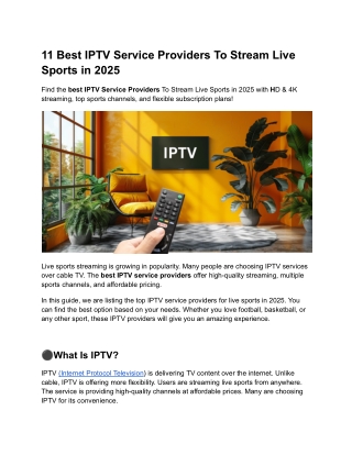 11 Best IPTV Service Providers To Stream Live Sports in 2025