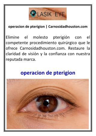 operacion de pterigion Carnosidadhouston.com