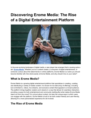 Discovering Erome Media_ The Rise of a Digital Entertainment Platform