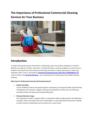 The Importance of Professional Commercial Cleaning Services for Your Business