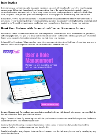 Boost Your Business with Personalized Content Recommendations