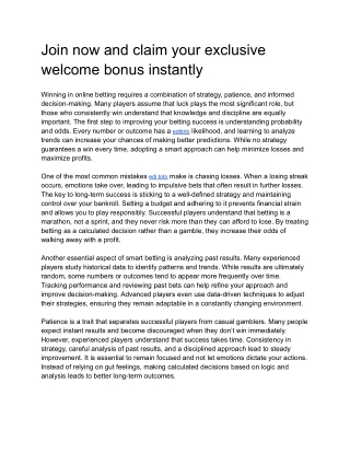 Join now and claim your exclusive welcome bonus instantly