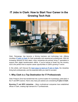 IT Jobs in Clark_ How to Start Your Career in the Growing Tech Hub